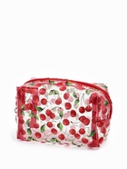 Косметичка женская Cherry, для бассейна, на молнии, прозрачная, красная - фото 61954460