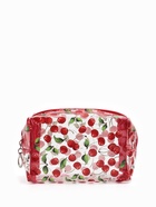 Косметичка женская Cherry, для бассейна, на молнии, прозрачная, красная - Фото 3