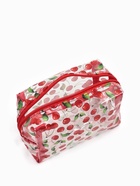 Косметичка женская Cherry, для бассейна, на молнии, прозрачная, красная - Фото 4