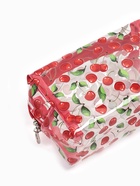 Косметичка женская Cherry, для бассейна, на молнии, прозрачная, красная - Фото 5