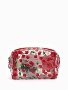 Косметичка женская Cherry, для бассейна, на молнии, прозрачная, красная - Фото 6