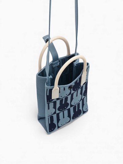 Сумка для телефона «Зайчики», на кнопке, с длинным ремнём, синяя