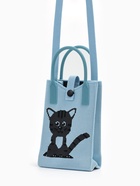 Сумка для телефона «Котик», на кнопке, с длинным ремнём, голубая - Фото 4