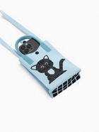 Сумка для телефона «Котик», на кнопке, с длинным ремнём, голубая - Фото 8