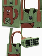 Сумка для телефона «Кот», на кнопке, с длинным ремнём, зелёная - фото 61954513