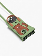 Сумка для телефона «Кот», на кнопке, с длинным ремнём, зелёная - фото 61954519