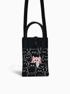 Сумка для телефона «Котики», на кнопке, с длинным ремнём, чёрная - фото 61954520