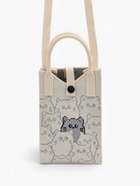 Сумка для телефона «Котейки», на кнопке, с длинным ремнём, белая - фото 61954528