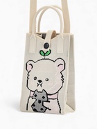 Сумка для телефона «Мишка», на кнопке, с длинным ремнём, белая - фото 61954539