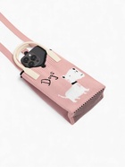 Сумка для телефона «Собачка», на кнопке, с длинным ремнём, розовая - фото 61954551