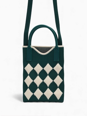 Сумка для телефона «Ромбы», на кнопке, с длинным ремнём, зелёная