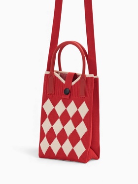 Сумка для телефона «Ромбы», на кнопке, с длинным ремнём, красная 10939257