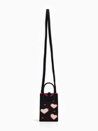 Сумка для телефона «Сердечки», на кнопке, с длинным ремнём, чёрная - Фото 4