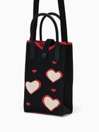 Сумка для телефона «Сердечки», на кнопке, с длинным ремнём, чёрная - фото 61954579