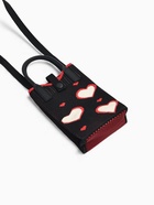 Сумка для телефона «Сердечки», на кнопке, с длинным ремнём, чёрная - фото 61954582