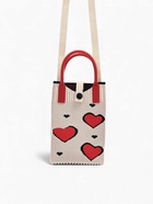 Сумка для телефона «Сердца», на кнопке, с длинным ремнём, белая - фото 61954584