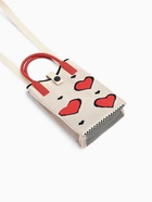 Сумка для телефона «Сердца», на кнопке, с длинным ремнём, белая - фото 61954590