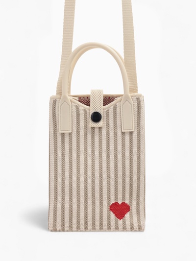 Сумка для телефона Heart, на кнопке, с длинным ремнём, белая, серая