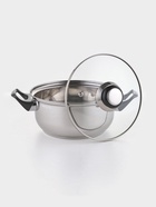 Набор посуды «Чёрная ночь», 8 предметов: кастрюли 1.5 л, 2 л, 3 л, сковородка d=24 см, 4 крышки, индукция, нержавеющая сталь - Фото 4