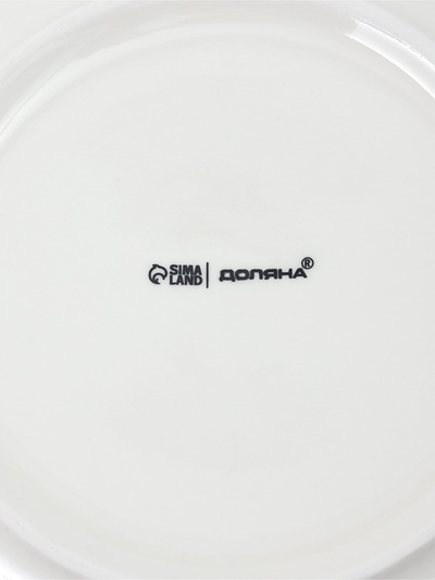 Тарелки обеденные Доляна White Label, набор 4 шт., d=20 см, фарфор, белые