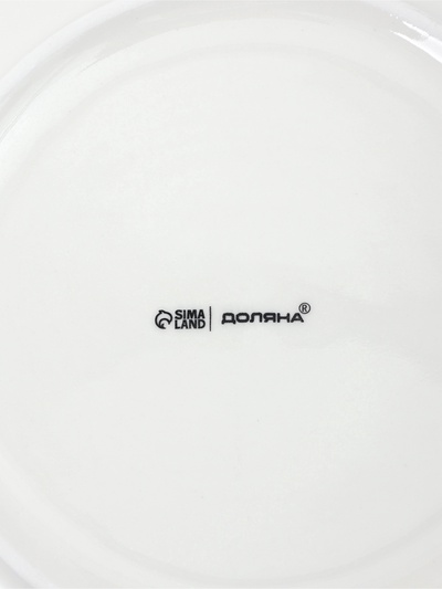 Тарелки обеденные Доляна White Label, набор 4 шт., d=22.5 см, фарфор, белые