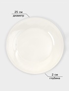 Тарелки обеденные Доляна White Label, набор 4 шт., d=25 см, утолщенный край, фарфор, белые - Фото 2
