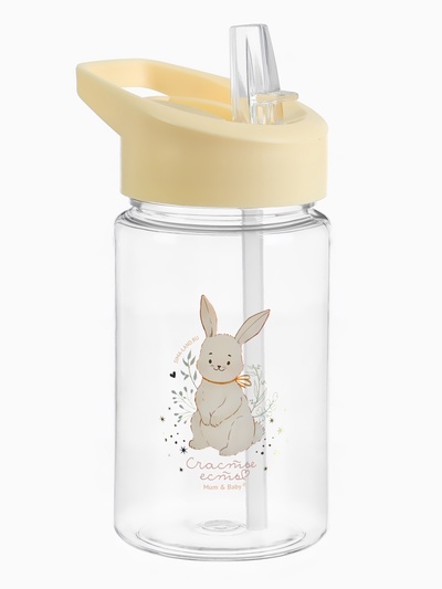 Поильник детский с трубочкой «Зайка», 350 мл., бежевый Mum&Baby