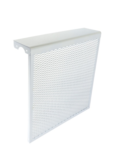 УЦЕНКА Экран на чугунный радиатор ZEIN, 590×610×150 мм, 6 секций, металлический, белый