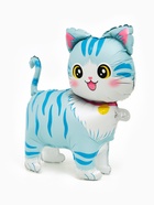 Воздушный шар фольгированный 22" «Голубая кошка», фигура под воздух (5 шт) - фото 809349605