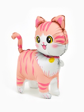 Воздушный шар фольгированный 22" «Розовая кошка», фигура под воздух (комплект 5 шт)