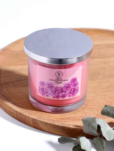 УЦЕНКА Ароматическая свеча в стакане «Пион», 10×10 см