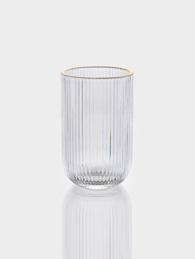 Набор стаканов «Грани», 400 мл, 6 шт., с золотой отводкой, прозрачные