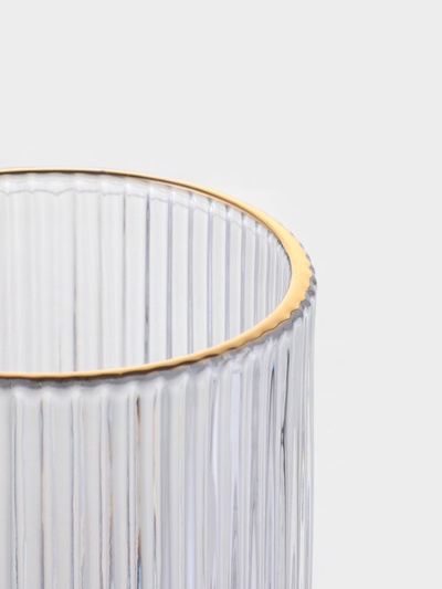 Набор стаканов «Грани», 400 мл, 6 шт., с золотой отводкой, прозрачные