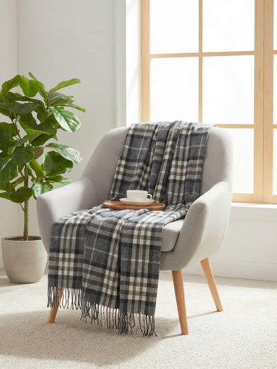 Плед «Элис» 150×200 см, белый/серый