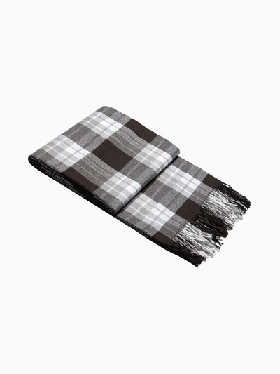 Плед «Элис» 150×200 см, рап.4, белый/серый/коричневый