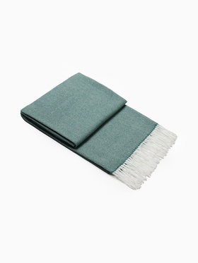 Плед «Милан» 150×200 см, рап.1, белый/зелёный