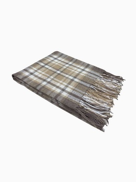 Плед «Метро» 170×210 см, белый/бежевый/коричневый