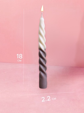 Свеча интерьерная витая, 2.2×2.2×18 см, соевый воск, МИКС