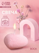 Свеча фигурная формовая «Сердце в сеточку», 4×6×3 см, соевый воск, МИКС - Фото 1