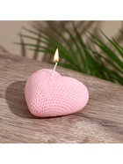 Свеча фигурная формовая «Сердце в сеточку», 4×6×3 см, соевый воск, МИКС - Фото 3