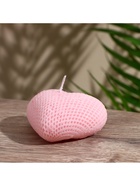 Свеча фигурная формовая «Сердце в сеточку», 4×6×3 см, соевый воск, МИКС - фото 61954827