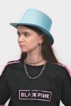 Карнавальная шляпа «Цилиндр», голубая с блёстками, р-р. 56-58 - фото 119823106