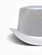 Карнавальная шляпа «Цилиндр», серебрянная с блёстками, р-р. 56-58 - фото 119823110