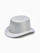 Карнавальная шляпа «Цилиндр», серебрянная с блёстками, р-р. 56-58 - фото 119823111