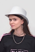 Карнавальная шляпа «Цилиндр», серебрянная с блёстками, р-р. 56-58 - фото 119823113