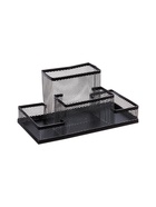 УЦЕНКА Подставка для канцелярских мелочей 4 отделения сетка металл черная 10963128