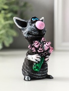 Фигура "Кот с цветами" 8 см - фото 61954874