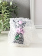 Фигура "Кот с цветами" 8 см - фото 61954877