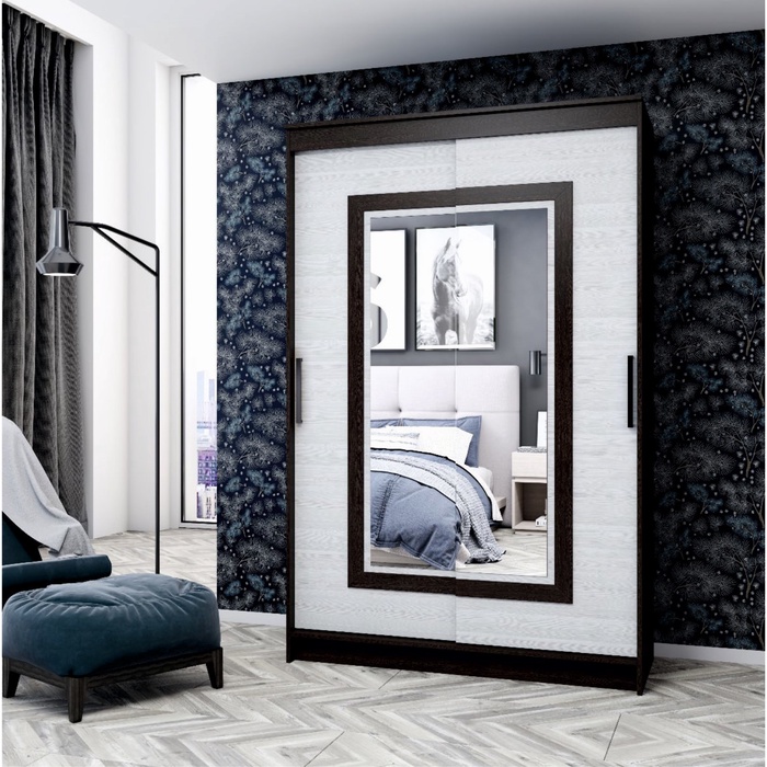 УЦЕНКА Шкаф-купе Элегант 5, 1260×2000×590, Венге/Сосна Лоредо - Фото 1