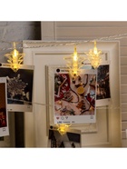 УЦЕНКА Гирлянда «Нить» 4.5 м с насадками «Прищепки-ёлочки», IP20, прозрачная нить, 20 LED, свечение тёплое белое, 220 В 10963179